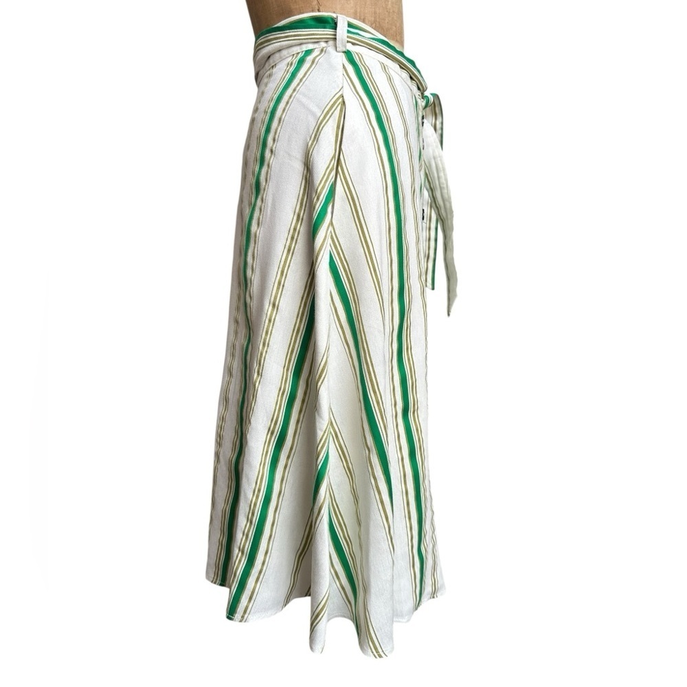 Hutch Anthropologie Baracoa Striped Button-Down Midi A-Line Skirt Size 2 Coastal - Picture 6 of 10